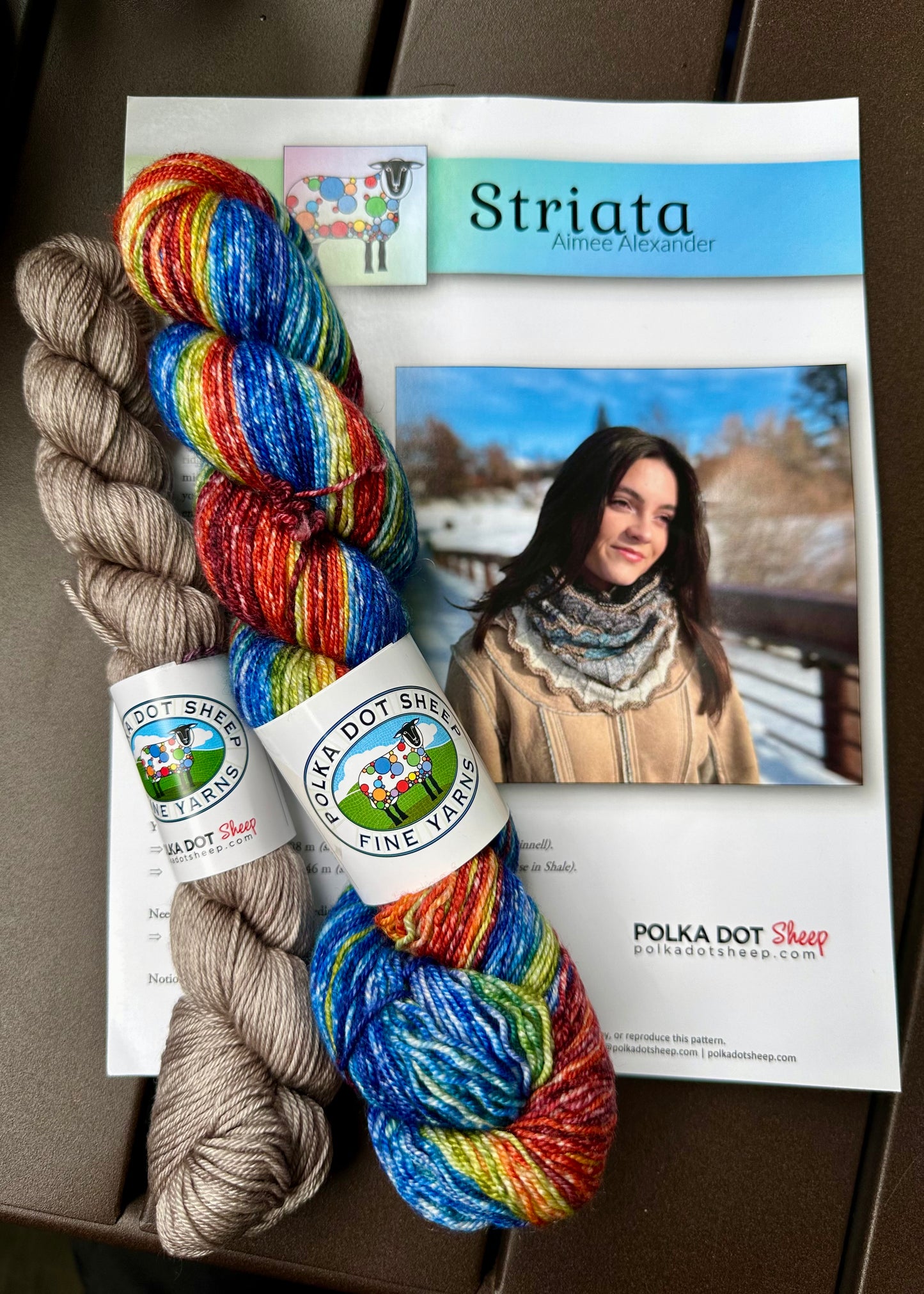 Polka Dot Sheep Striata Cowl Kit