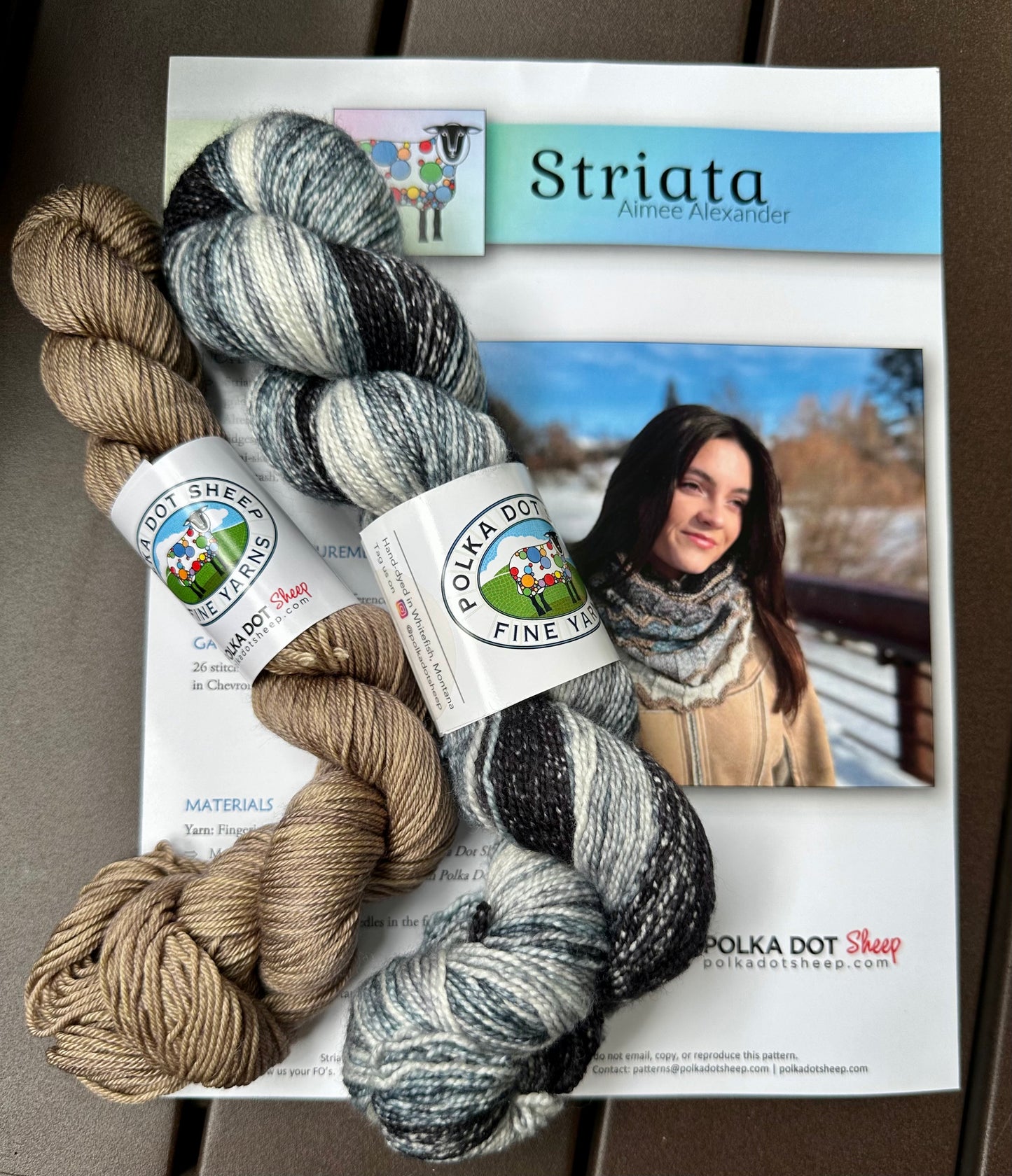 Polka Dot Sheep Striata Cowl Kit