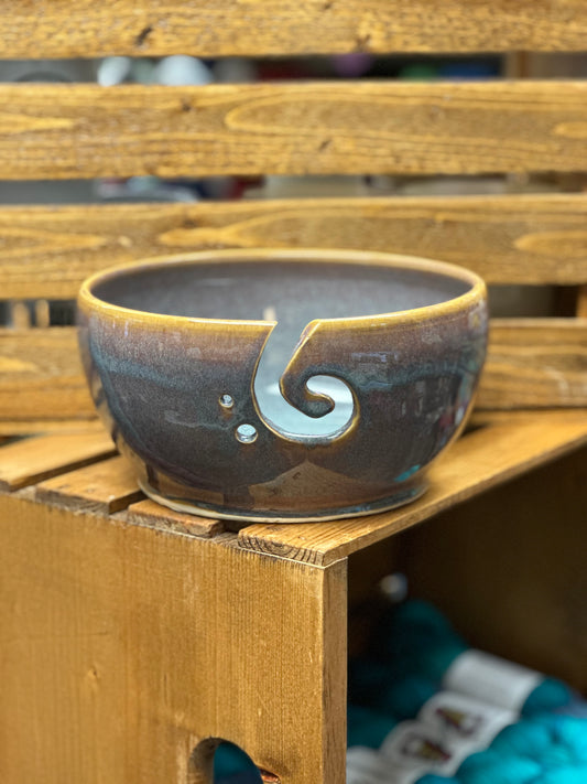 NC Pottery Yarn Bowls Blue/Brown