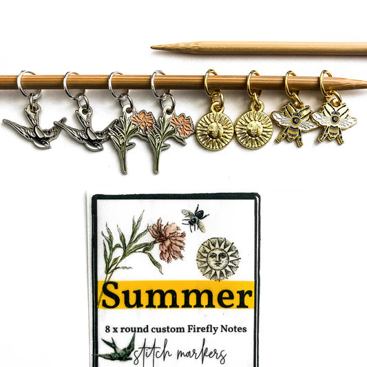 Firefly Notes stitch marker charms package - Summer