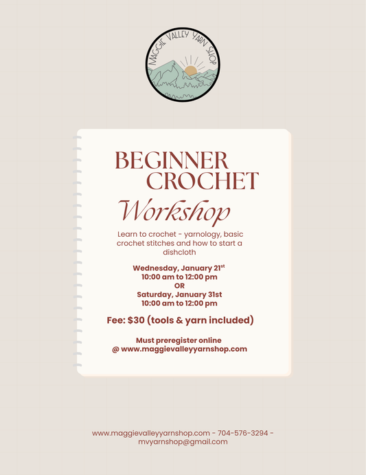 Beginner Crochet Workshop - January 21, 2026
